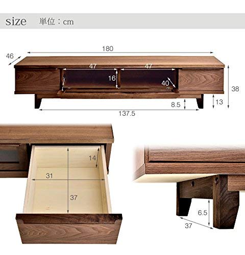 Amazon｜タンスのゲン テレビ台 幅180cm 完成品 天然木 スローダウン